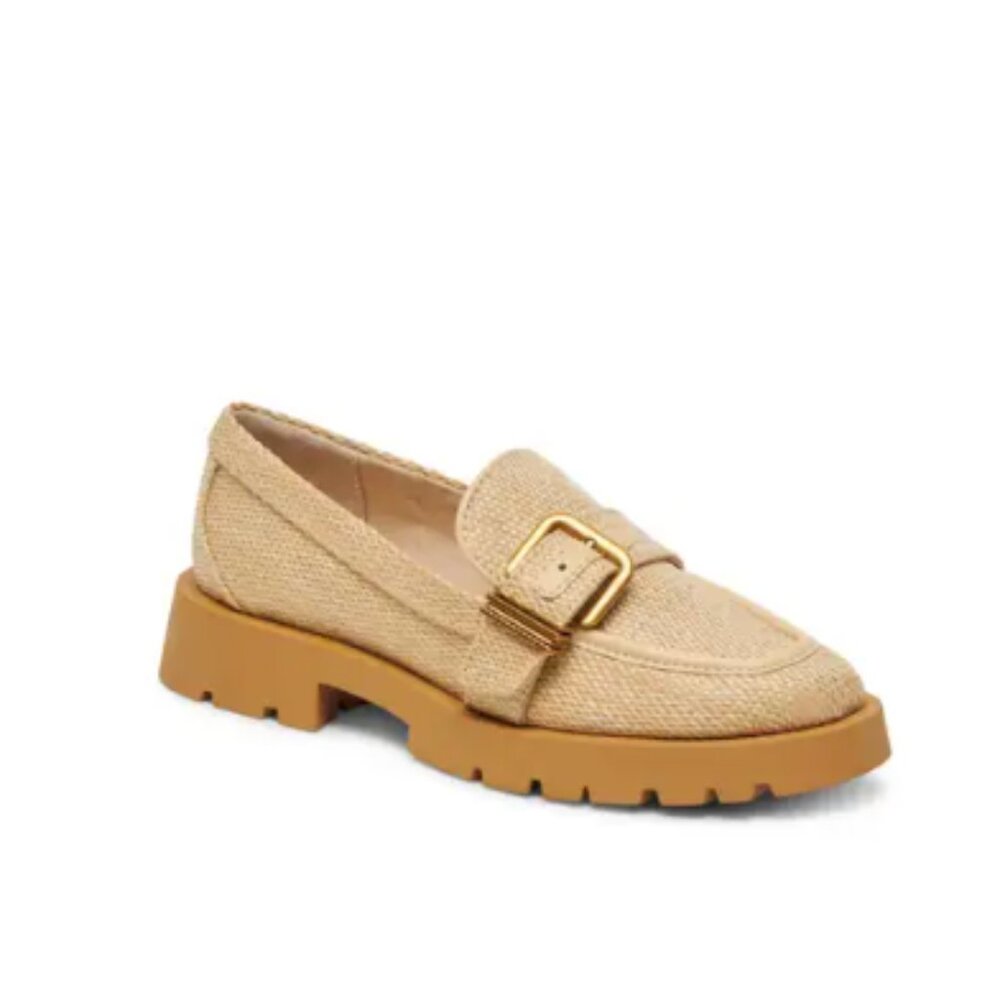 Dolce Vita- Ericka Raffia Buckle Loafer (Women) Tan Loafers, Size 9.5 NWT